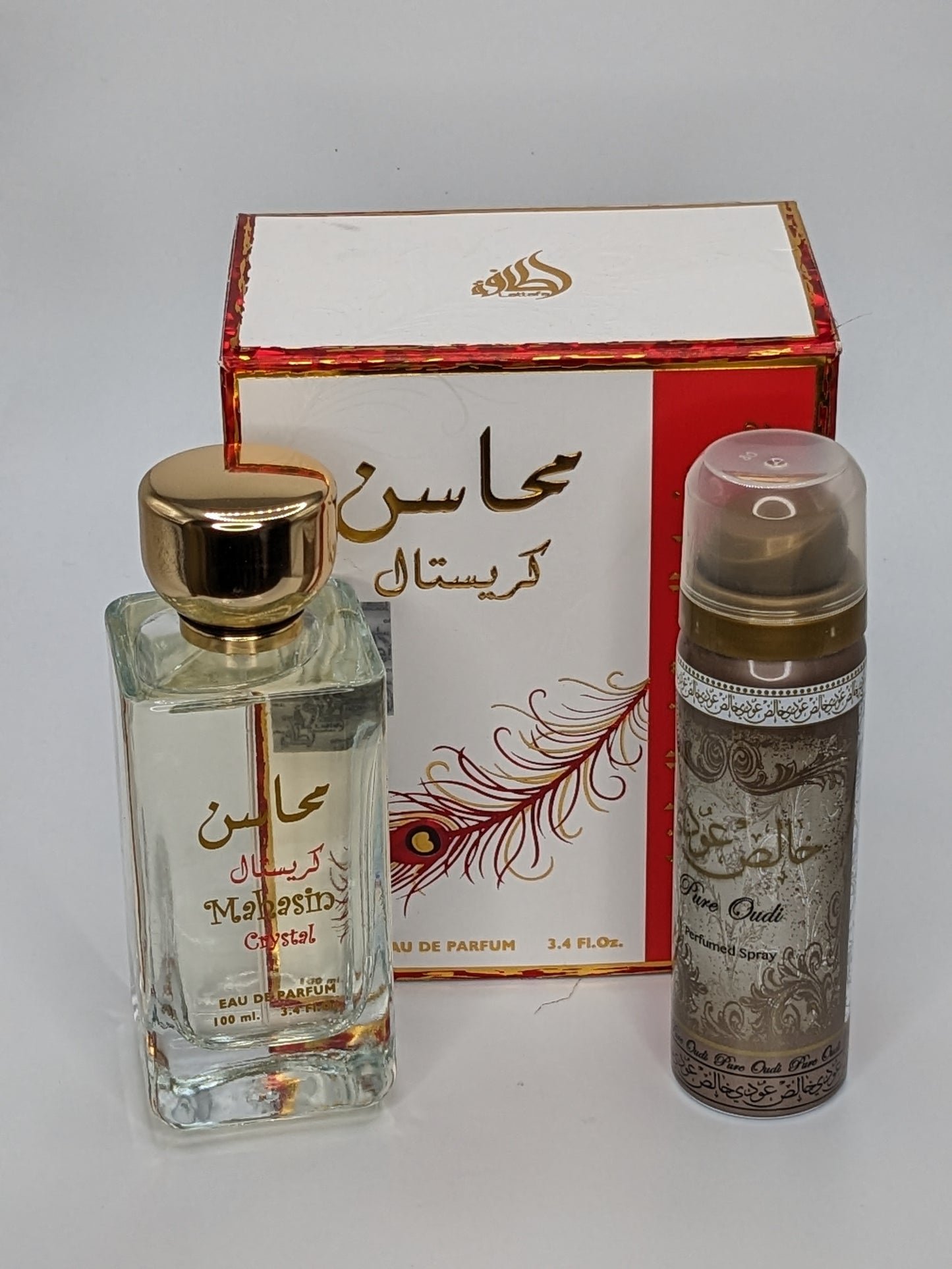 Mahasin Crystal Ladies 100ml Spray Perfume EDP + Deodorant by Lattafa